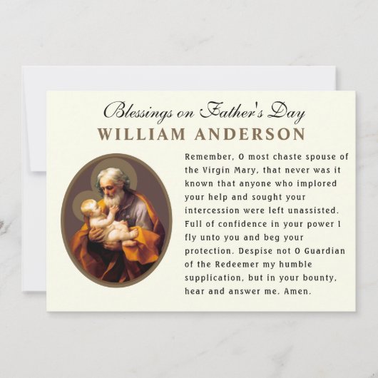 父の日カソリックの暗記祈りの言葉カード カード (正面)