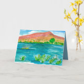 父の日カヤックマウンテンレイクアドベンチャー カード (黄色い花)