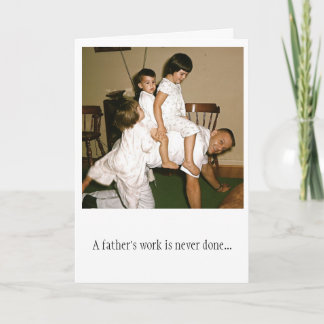 父の日カードのまわりのパパHorsing カード