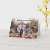 父の日カードを通って来ている象 カード (黄色い花)