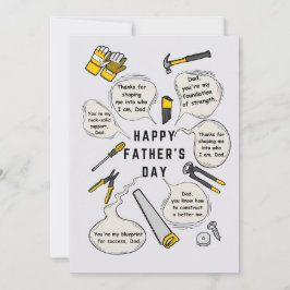 父の日カードツールキットイラストレーションと引用文 招待状