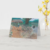 父の日カード川の小屋 カード (黄色い花)