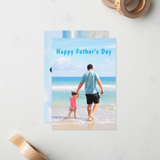 父の日カード お気に入りの写真とテキスト ノートカード (正面/裏面インサイチュ)