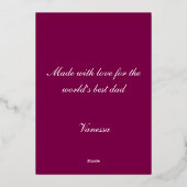 父の日カード | オリジナル写真 & ゴールドホイルテキスト 箔シーズンカード (裏面)