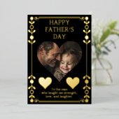 父の日カード | オリジナル写真 & ゴールドホイルテキスト 箔シーズンカード (立ち正面)