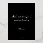 父の日カード | オリジナル写真 & ゴールドホイルテキスト 箔シーズンカード (裏面)