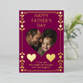 父の日カード | オリジナル写真 & ゴールドホイル文字 箔シーズンカード (立ち正面)