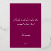 父の日カード | オリジナル写真 & ゴールドホイル文字 箔シーズンカード (裏面)