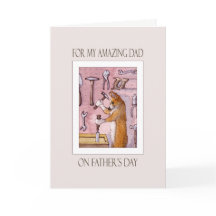 父の日カード、パパ、彼の研修会のコーギー犬