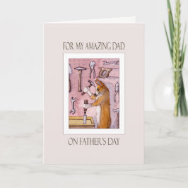 父の日カード、パパ、彼の研修会のコーギー犬 カード