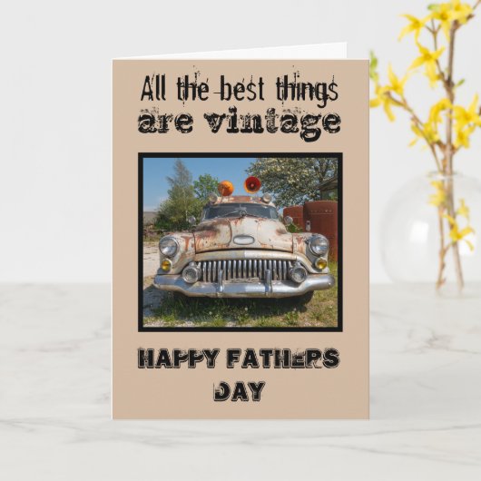 父の日カード ヴィンテージスタイルの父の日カード カード (黄色い花)