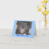 父の日カード-小熊のクローズアップ カード (黄色い花)