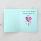 父の日カード: 気球、ハートおよびペンギン カード (内部)