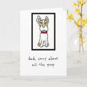 父の日カード-犬から-ボストンテリア カード (黄色い花)