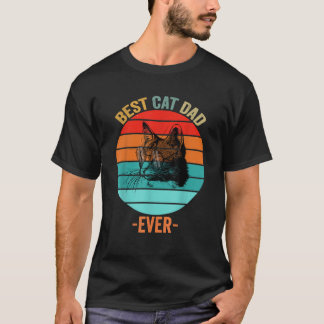 父の日キャットパパ2023ヴィンテージ最高のキャットパパE Tシャツ