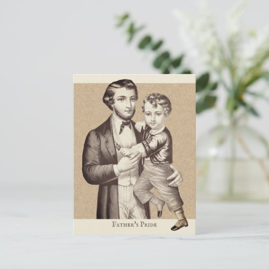 父の日キュストヴィンテージ父と息子CC1128 ポストカード (スタンド正面)