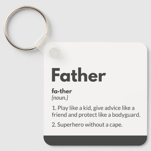 父の日キーホルダー定義父スーパーヒーロー キーホルダー (正面)