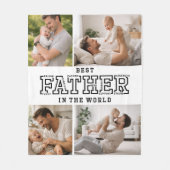 父の日ギフトに最適 | カスタムDaddy フリースブランケット (正面)