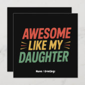 父の日ギフトに最適！私の娘みたいにカッコイイ 面白いパパ 招待状 (正面/裏面)