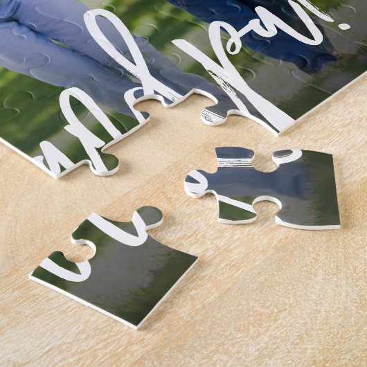 父の日ギフトアイディアパーソナライズされたおじいちゃん写真 ジグソーパズル (側面)