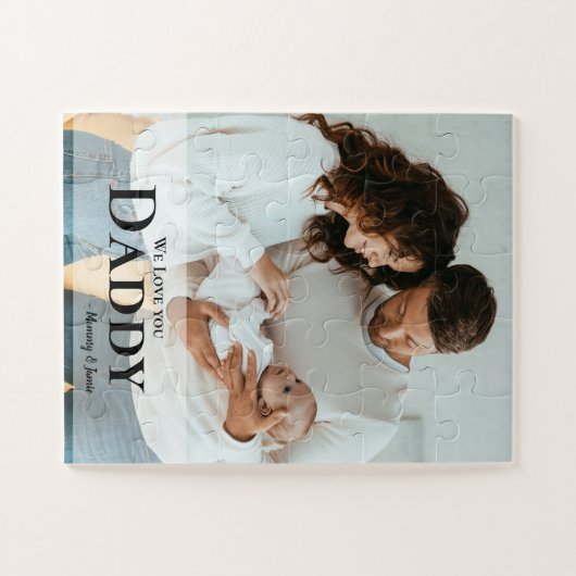 父の日ギフトアイディア家族の写真パーソナライズされた ジグソーパズル (横)