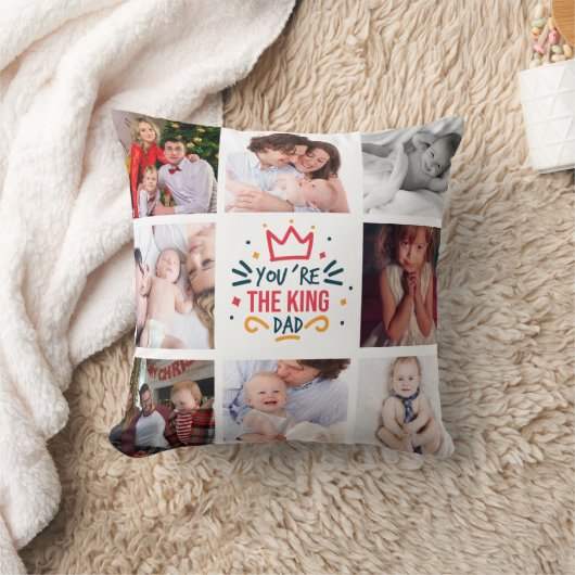 父の日ギフトキングパパ最高のパパカスタム写真 クッション (ブランケット)