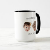 父の日ギフト写真ベビー顔のためのお母さんパパ マグカップ (正面右)