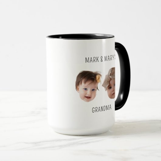 父の日ギフト写真ベビー顔のためのお母さんパパ マグカップ (正面右)