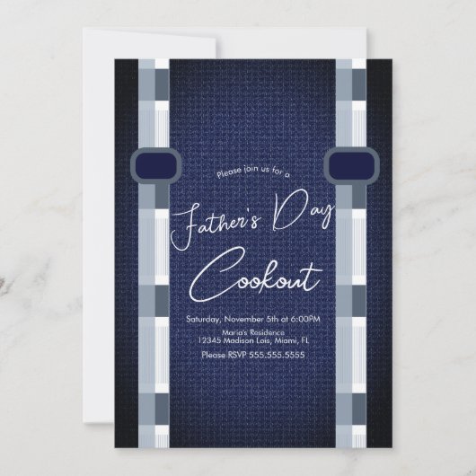 父の日クックアウトデニ男らしムプレイド 招待状 (正面)