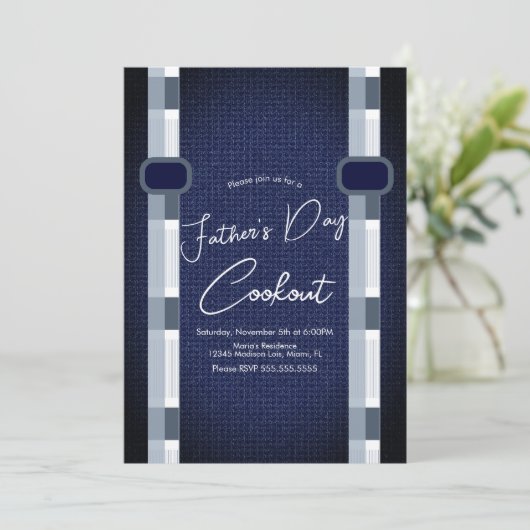 父の日クックアウトデニ男らしムプレイド 招待状 (スタンド正面)