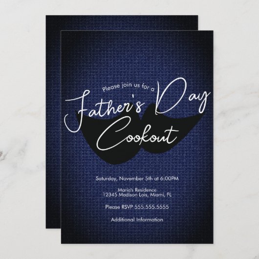 父の日クックアウトデニ男らしム 招待状 (正面/裏面)