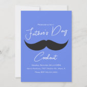 父の日クックアウト口ひげブループレイド 招待状 (正面)