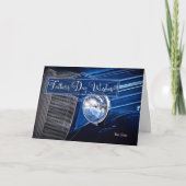 父の日クラシックのソンブルーの車のために カード (正面)