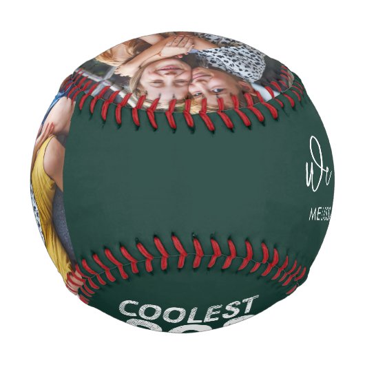 父の日クールポップ・アートの常に子供の写真任意の色 野球ボール (裏面)