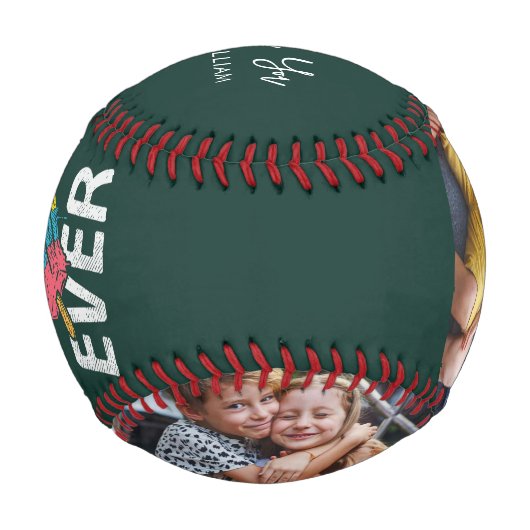 父の日クールポップ・アートの常に子供の写真任意の色 野球ボール (正面)