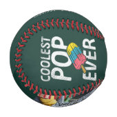父の日クールポップ・アートの常に子供の写真任意の色 野球ボール (正面左)
