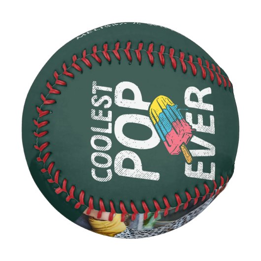 父の日クールポップ・アートの常に子供の写真任意の色 野球ボール (正面左)