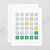 父の日グリーティングカードおもしろいワードルゲームパパ (正面/裏面)