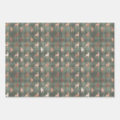 父の日グリーンプレイドバック ラッピングペーパーシート (正面3)