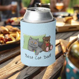 父の日グレイ猫 缶クーラー