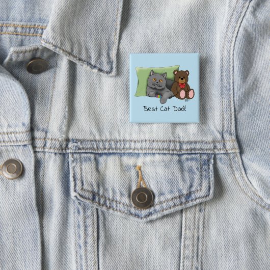 父の日グレイ猫 缶バッジ (インサイチュ)