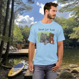 父の日グレイ猫 Tシャツ