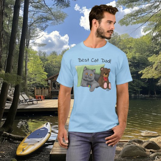 父の日グレイ猫 Tシャツ