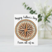 父の日コンパス航海のナビゲーター帆走 ポストカード (スタンド正面)