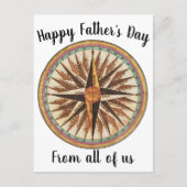 父の日コンパス航海のナビゲーター帆走 ポストカード (正面)