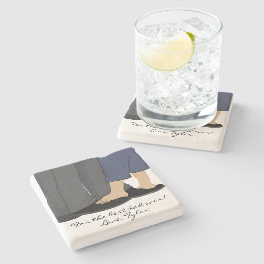 父の日コースターギフトチャイルド&パパ ストーンコースター (横)