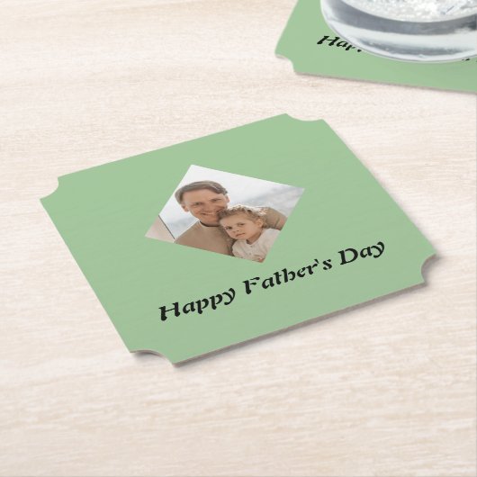 父の日コースターパステルパーソナライズされたギフト ペーパーコースター (アングル)