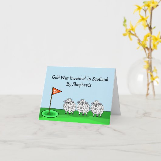 父の日ゴルフカーおもしろいド カード (黄色い花)