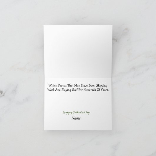 父の日ゴルフカーおもしろいド カード (内部)