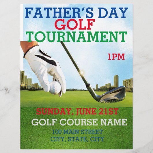 父の日ゴルフトーナメントプロモーションマーケティング チラシ (裏面)